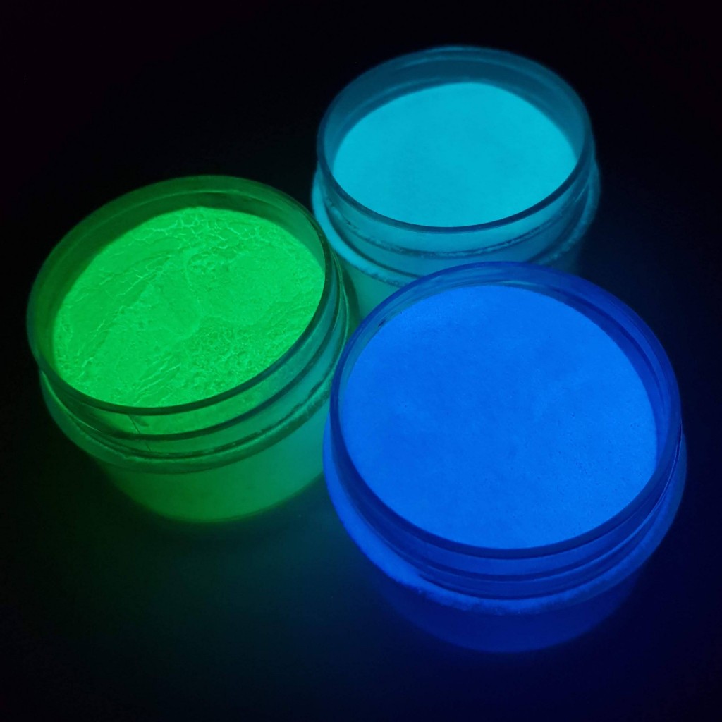 polvo luminiscente fluorescente resina epoxica