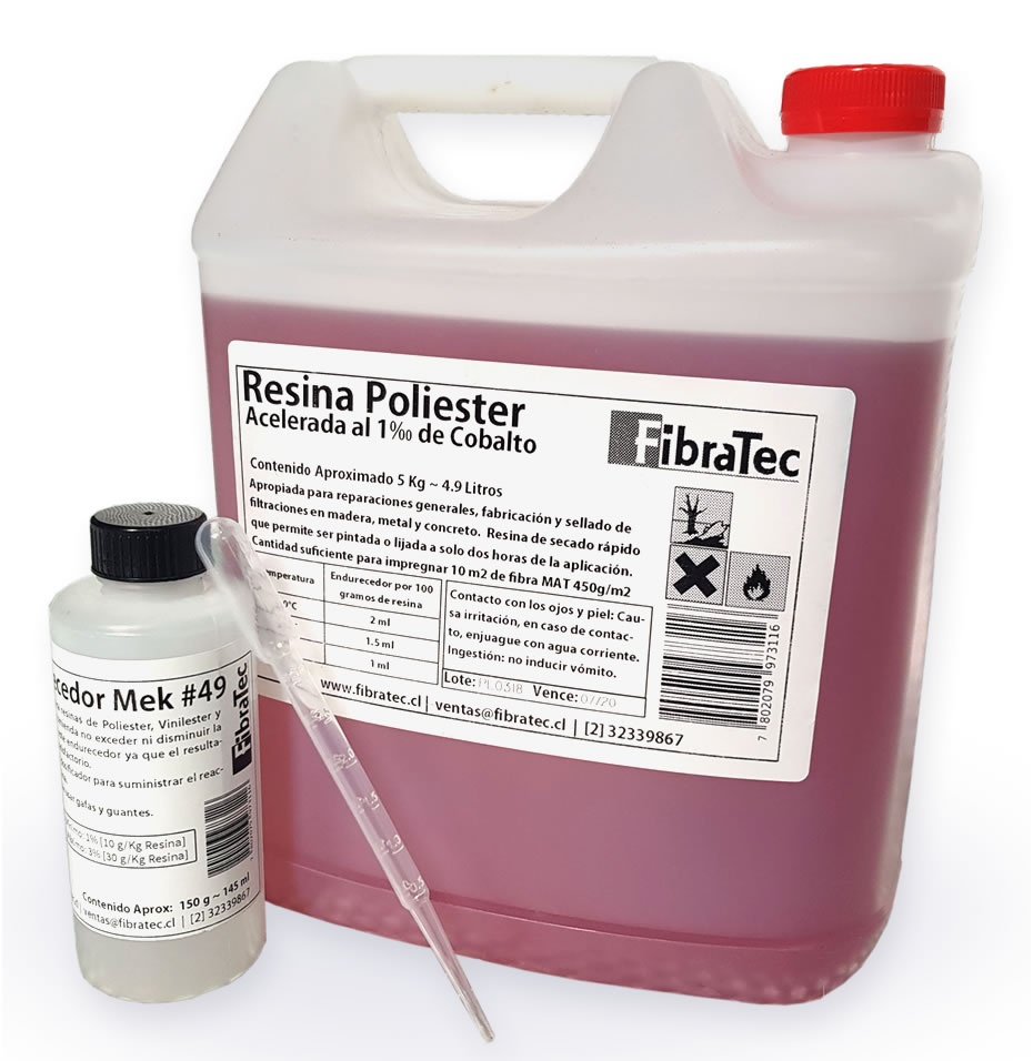 Resina de Poliester Kit 5 Kg – Fibratec – Resinas Epoxicas – Fibra
